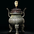 An archaistic bronze tripod censer, ming dynasty (1368-1644)