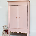 Petit mobilier ... grande armoire de poupée * rose 