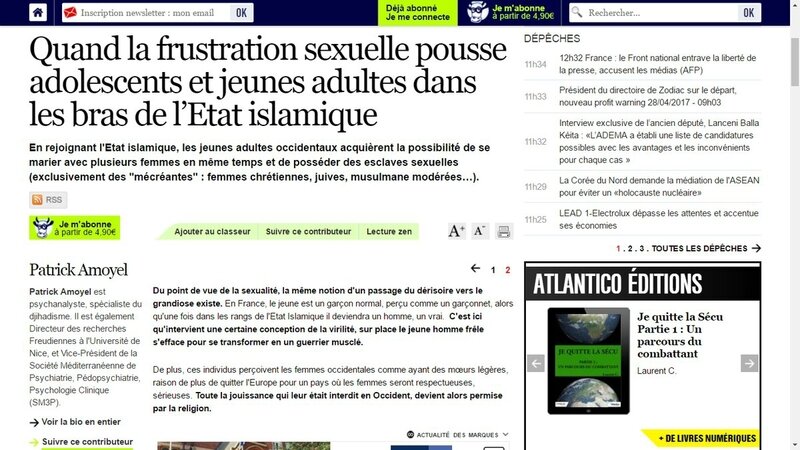 PatrickAmoyelFrustrationSexuelleConduitAuDjihadisme