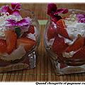 Verrines de fraises, chantilly et perles de yuzu