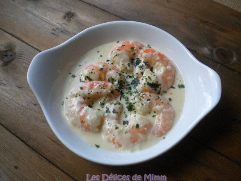 Scampi (ou gambas) à la crème d’ail et au Riesling 3