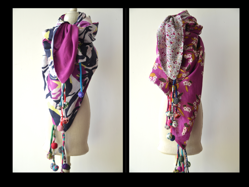 Funny scarf woman Gustave_ hand made Jewels