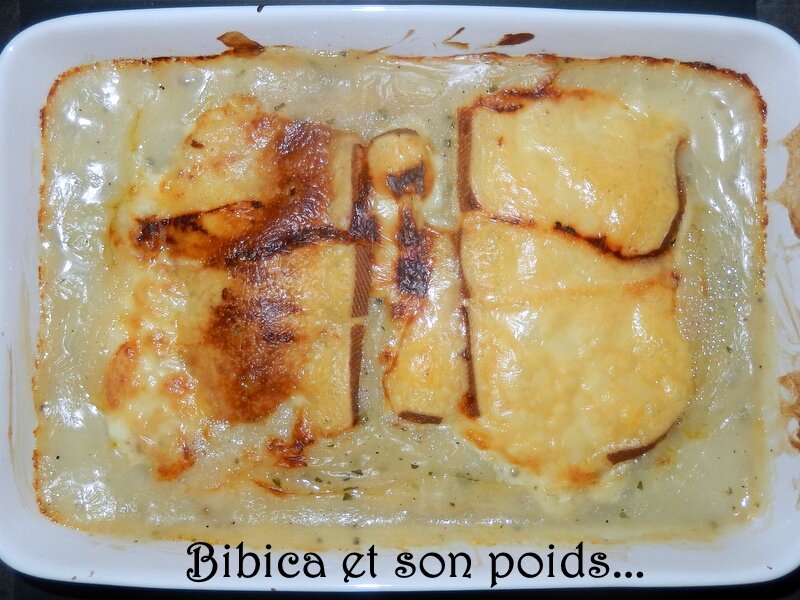 Gratin de poireaux au jambon et à la raclette