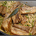 Cocotte de travers de porc au riz et petits pois