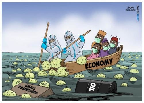 Cartoon-exemplifying-the-impact-of-COVID-19-pandemic-on-economy-Daily-Trust-online