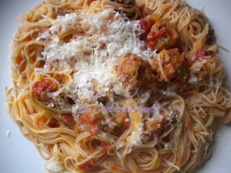 Spaghettis à la saucisse italienne 4
