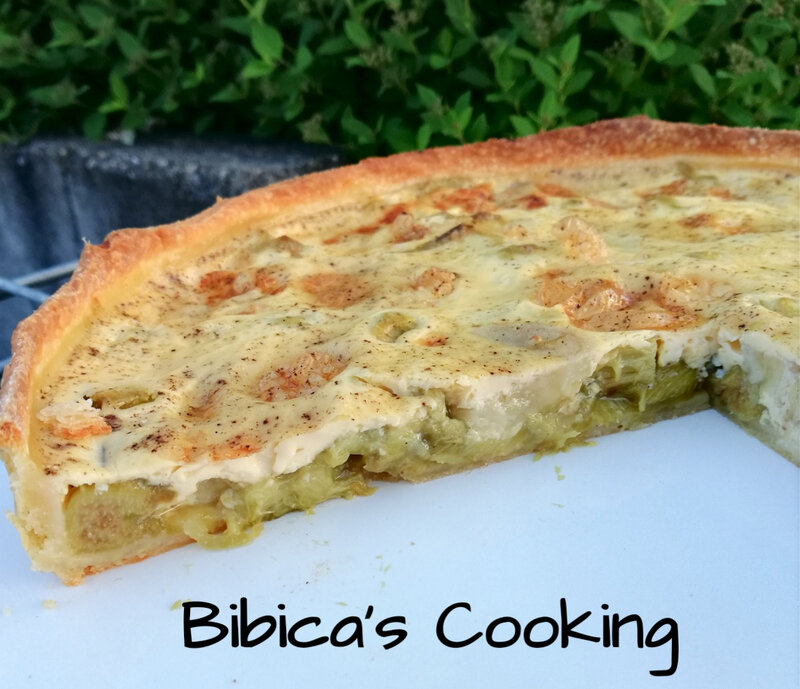 Tarte rhubarbe-banane allégée coupe