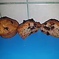 Muffins eau de coco banane pépites de chocolat sans matière grasse sans sucre ajouté