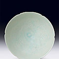 Qingbai porcelain notched bowl, china, northern song dynasty, early 12th century