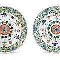 A pair of famille-verte dishes, qing dynasty, kangxi period (1662-1722)