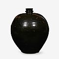 A chinese 'henan' iron painted black glazed vase, jin dynasty (1115–1234)