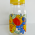 Vintage ... pot en verre décoré le parfait 2l * les fruits 