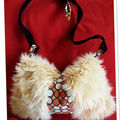 sac oulala version yeti- fausse fourrure et pois vintage kitsch