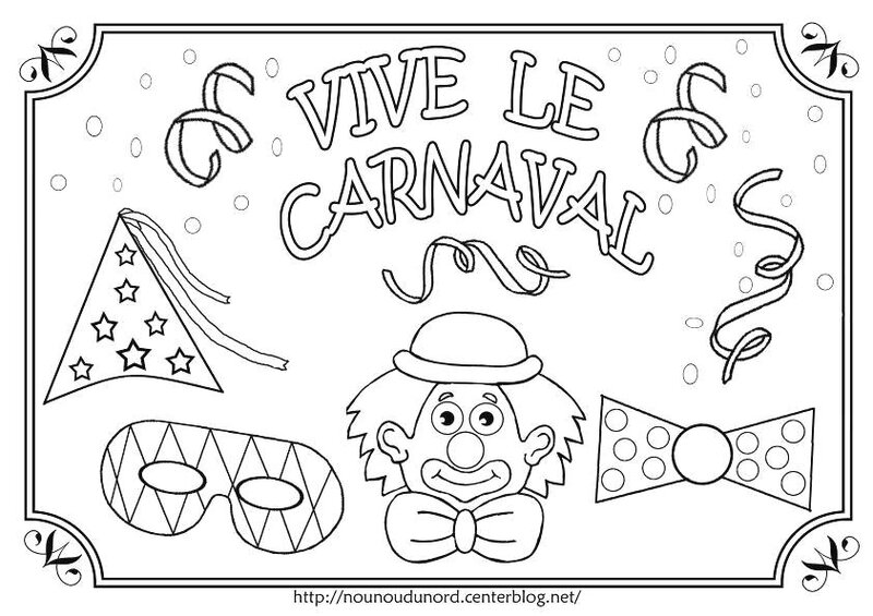 Coloriages carnaval - Assistante Maternelle Argenteuil - Orgemont