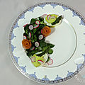 Oeufs mimosa aux asperges en salade