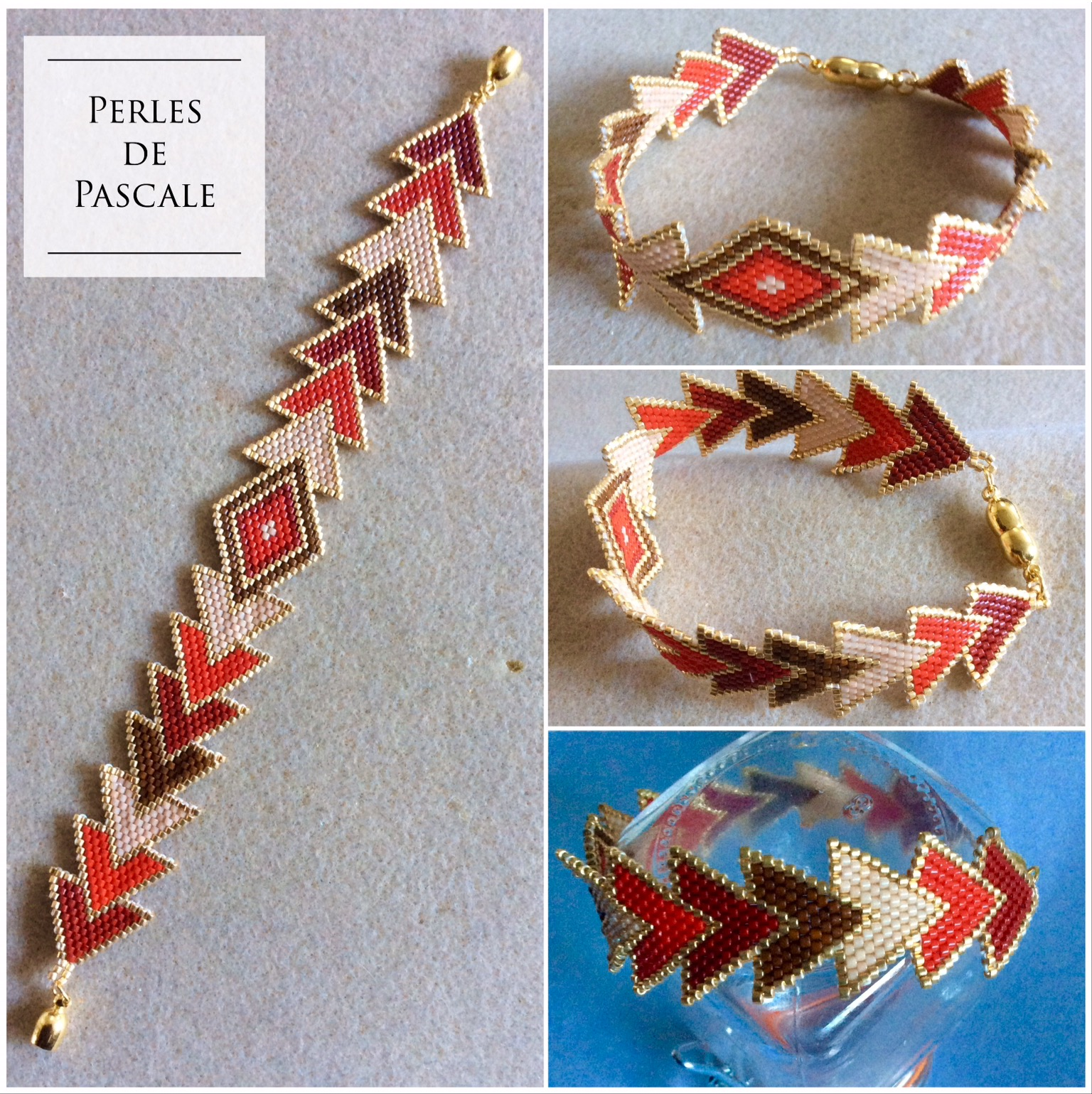 Bracelet triangles - Perles de Pascale