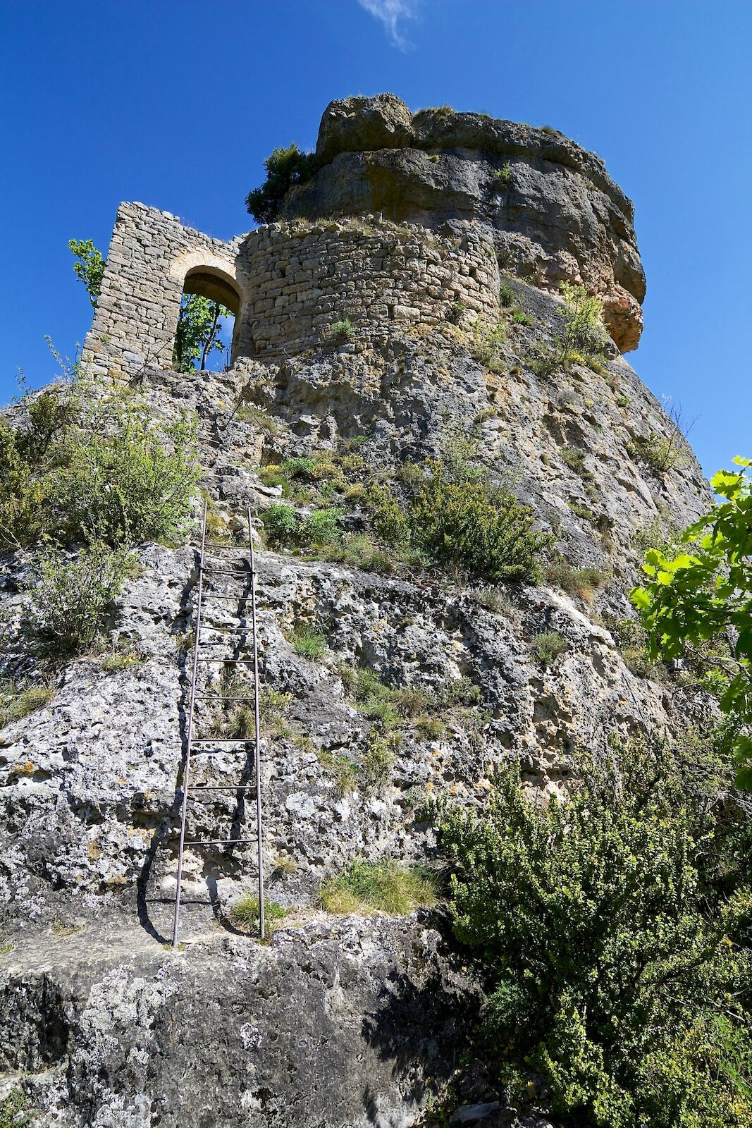 PEYRELEAU (12) : L'ermitage Saint-Michel (3) l'échelle d'accès
