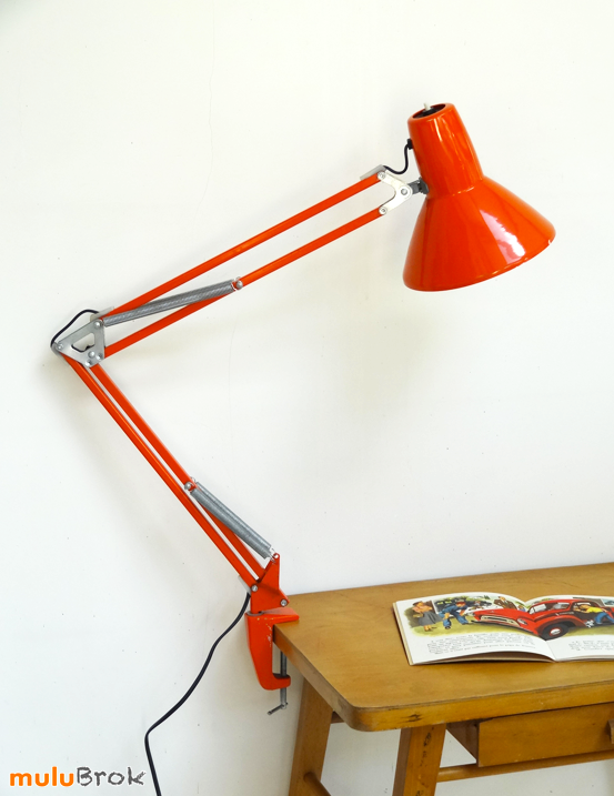 Vintage  Lampe architecte LEDU * Orange - muluBrok
