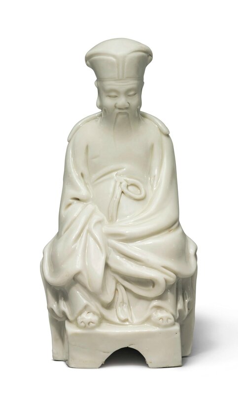 A 'Dehua' figure of Tudi Gong, Qing dynasty, Kangxi period (1662-1722)