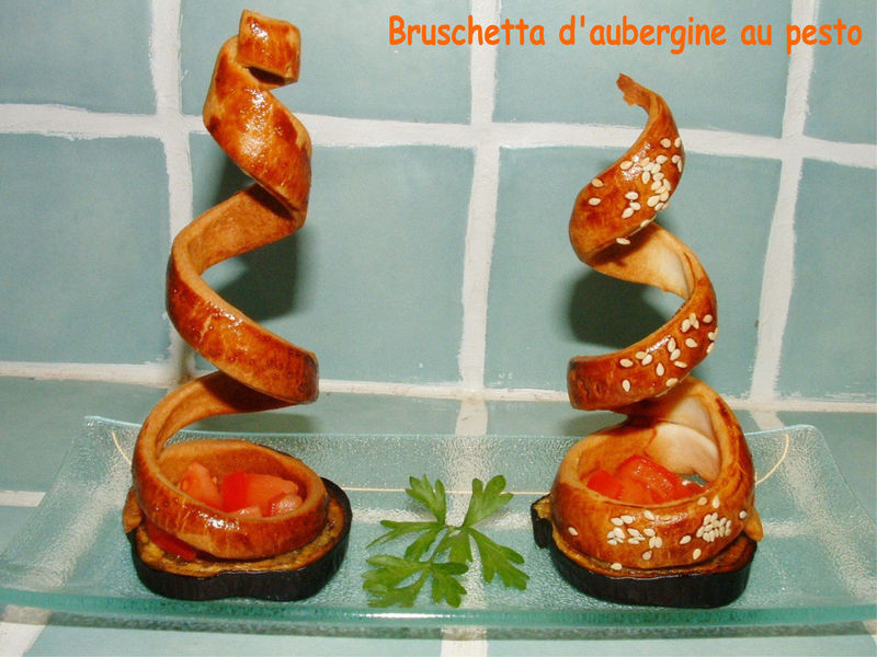 Bruschetta d'aubergine au pesto Le Palais des Saveurs