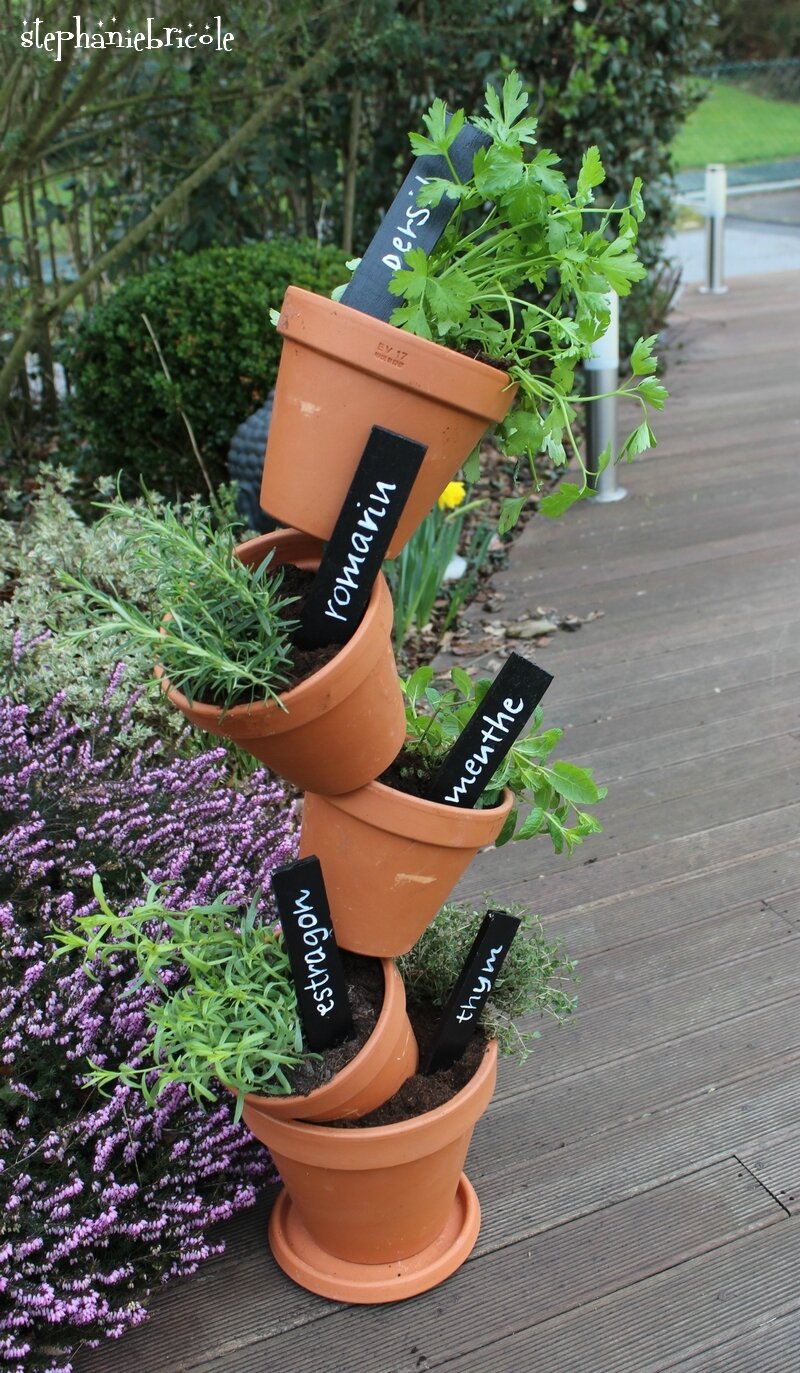 DIY jardin facile - jardinière aromatique verticale. - Stéphanie