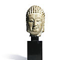 A sandstone head of buddha, northern qi dynasty (550-577)