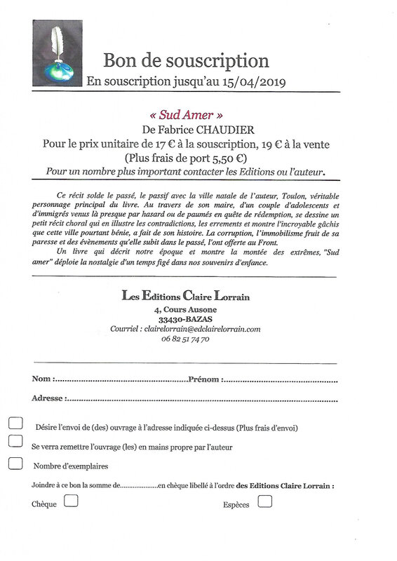 Bon de souscription Fabrice Chaudier