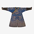 A chinese blue ground summer dragon robe, late qing dynasty
