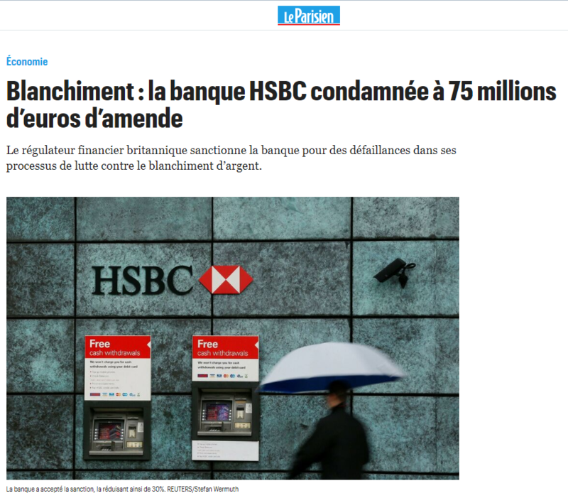 2022-11-30 20_05_23-Blanchiment _ la banque HSBC condamnée à 75 millions d’euros d’amende - Le Paris
