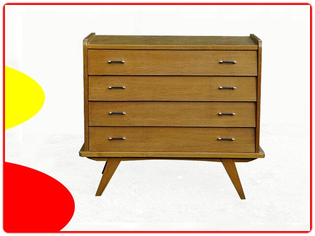 commode vintage 1960 inclinée