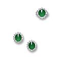 Jadeite and diamond ring and pair of matching earrings
