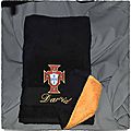Serviette de douche ou toilette PORTUGAL noir et jaune
