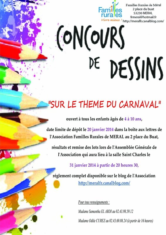  Concours  de  dessins  Familles Rurales de  M ral