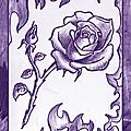 Fleur rose dessin stylo à bille pantone mauve - Illustration revue Joie de vivre Berratenco