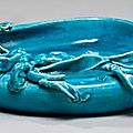Époque kangxi (1662-1722). coupe en porcelaine émaillée bleu turquoise
