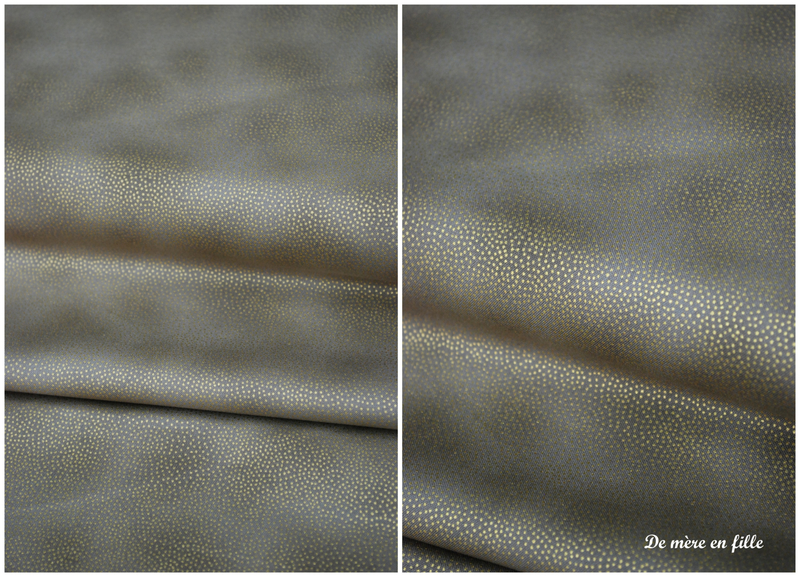 fond taupe petits pois or