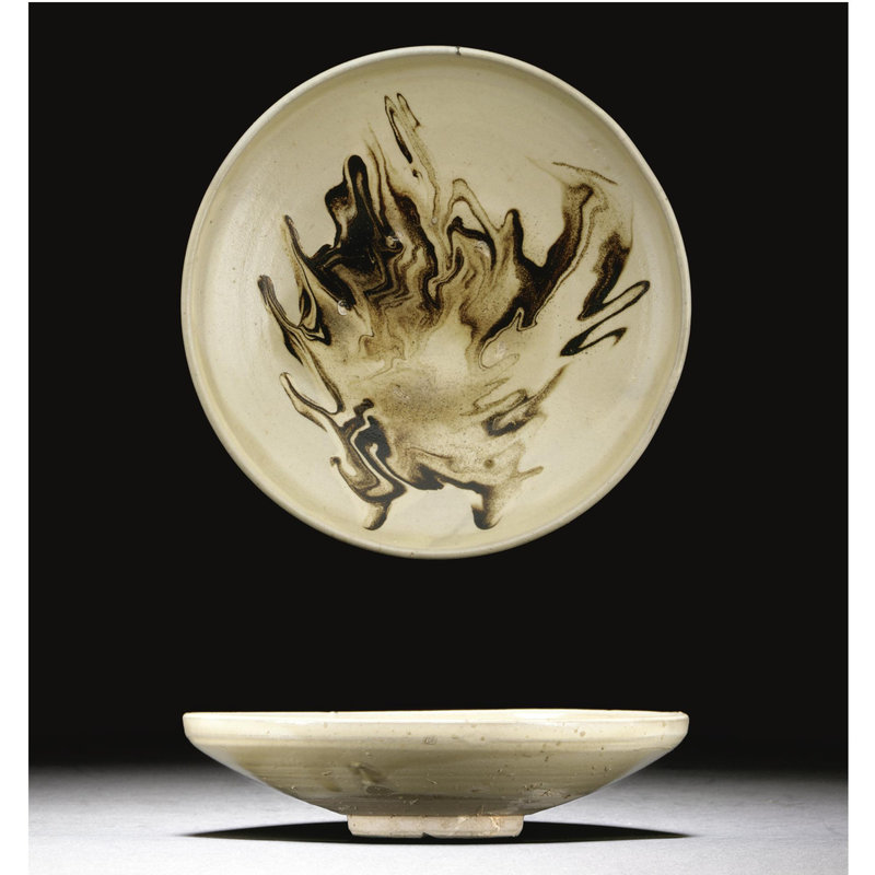 A rare marbled-glazed dish, Jin dynasty (1115-1234)