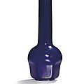 A translucent blue glass bottle vase, Qing dynasty, 18th century