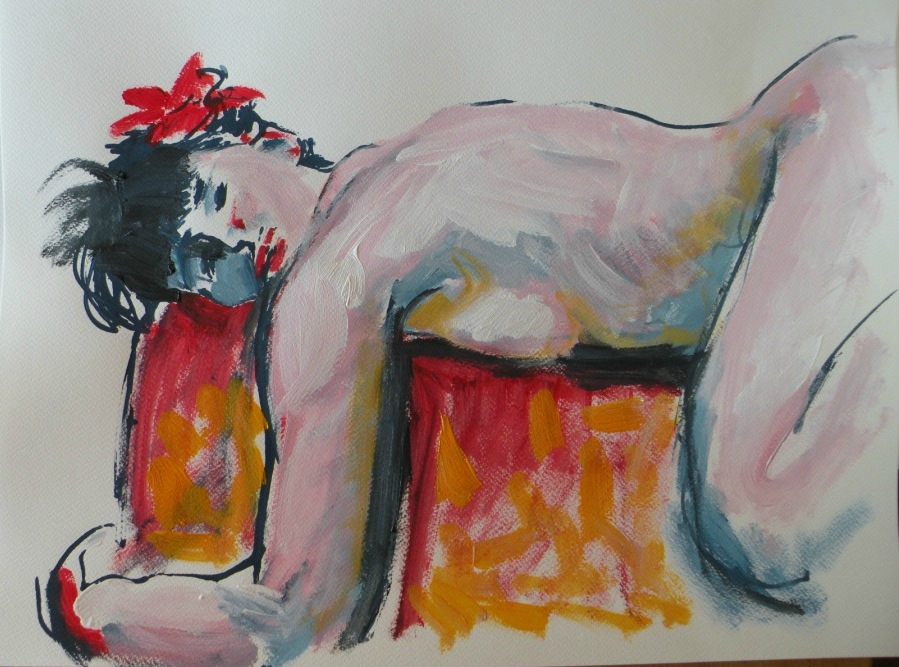 Croquis, dessin et peinture de nus, acrylique aquarelle gouache huile (25)