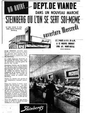 Steinberg Bordeaux Mont-Royal mars 1948