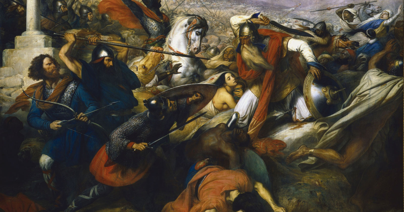 Charles de Steuben - Charles Martel in the Battle of Tours in 732 (1837)