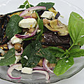Salade de courgette et aubergine aux pois chiches et à la féta
