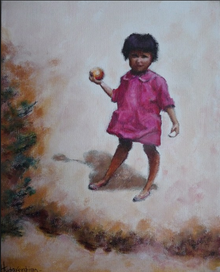 petite fille à la pomme