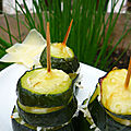 Millefeuilles de courgettes au riz et au comté