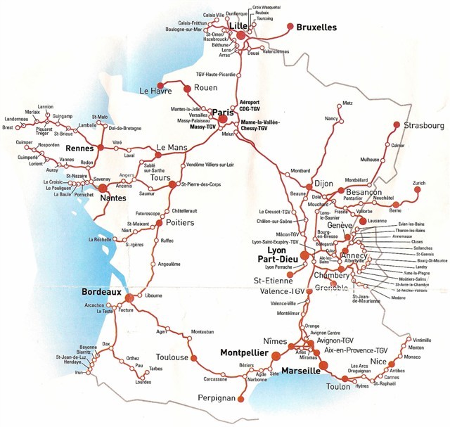carte du reseau tgv nord ouest france