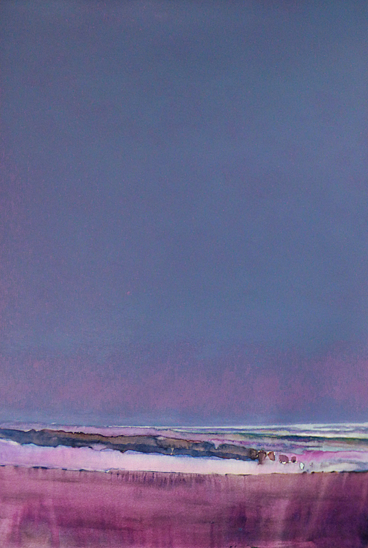 horizon mauve, 2017, aquarelle et encre 41 x 59 cm