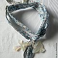 Bracelet de l'Annonciation sur ruban double tour (Eloïse bleu)