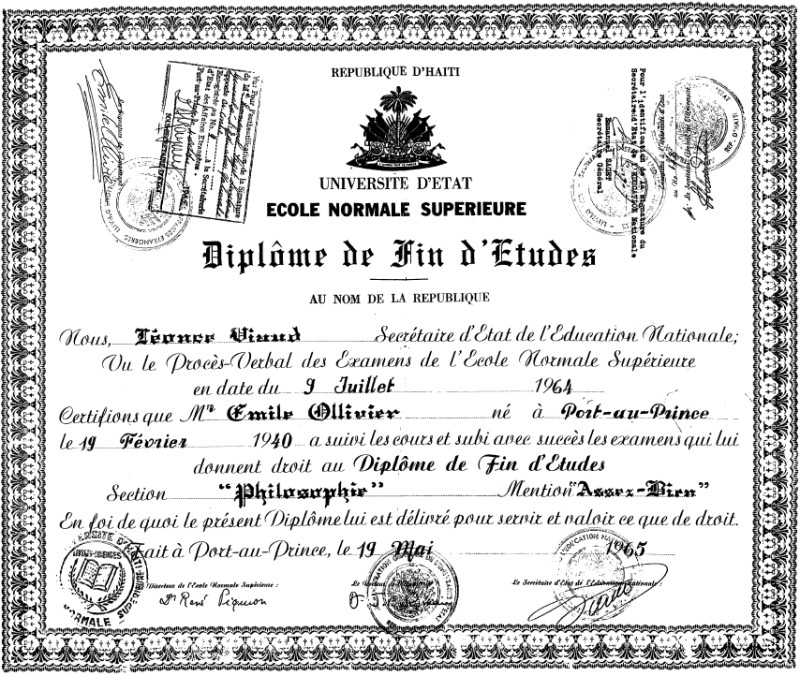 diplome de fin d'étude