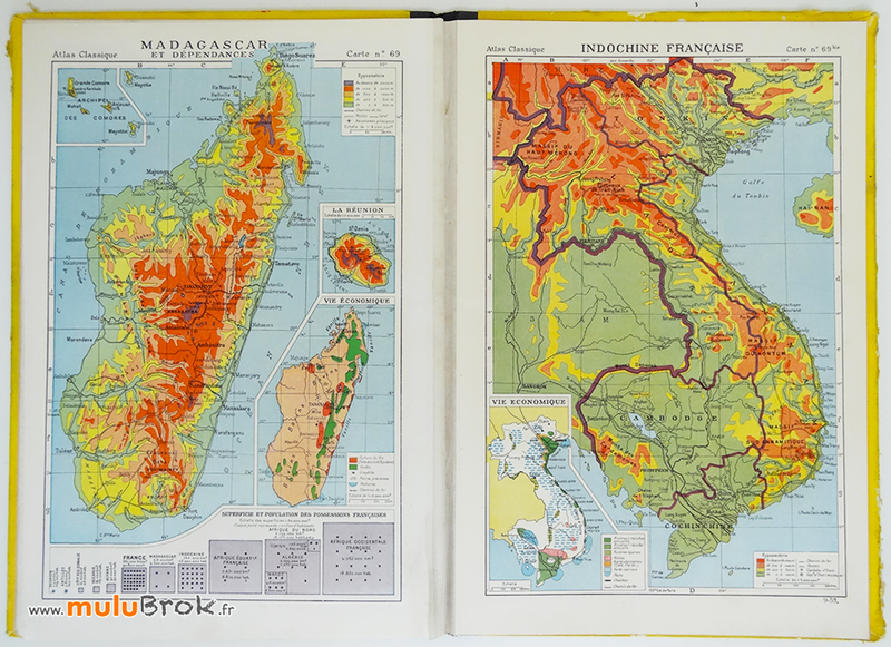 Ancien-ATLAS-CLASSIQUE-Carte-MADAGASCAR-INDOCHINE-muluBrok