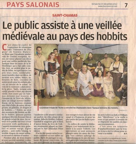 Article Provençal dimanche 23 décembre 2012